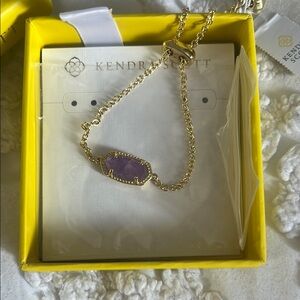 Kendra Scott Gold and Purple Druzy Bracelet